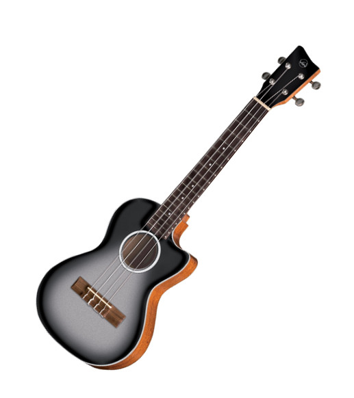VGS Manoa Roadie R-TE-CE-SILVER Tenorukulele mit Gig Bag, Sapelli VGS Manoa Roadie R-TE-CE-SILVER Tenorukulele mit Gig Bag, Sapelli